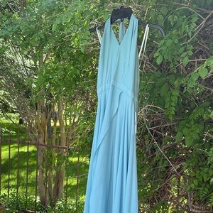 GB Juniors Light Blue Halter Formal Floor length Dress